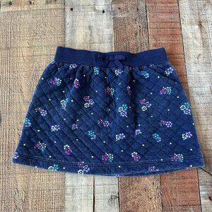 Gymboree Girls Size 6 Back To Bloom Quilted Skirt Floral Pattern Navy Blue